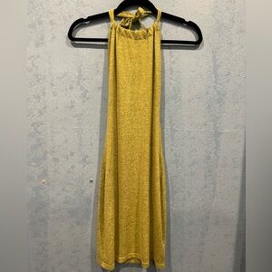 SHEIN Yellow Backless Halter Dress